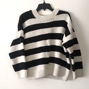 Black & Creme Striped H&M Sweater